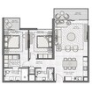 Emaar Seashore 2 Beds Layout
