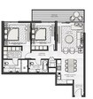 Emaar Seashore 2 Beds Layout