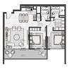 Emaar Seashore 2 Beds Layout