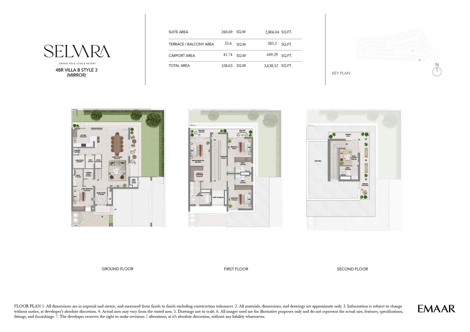 Emaar Selvara 3 Beds Layout