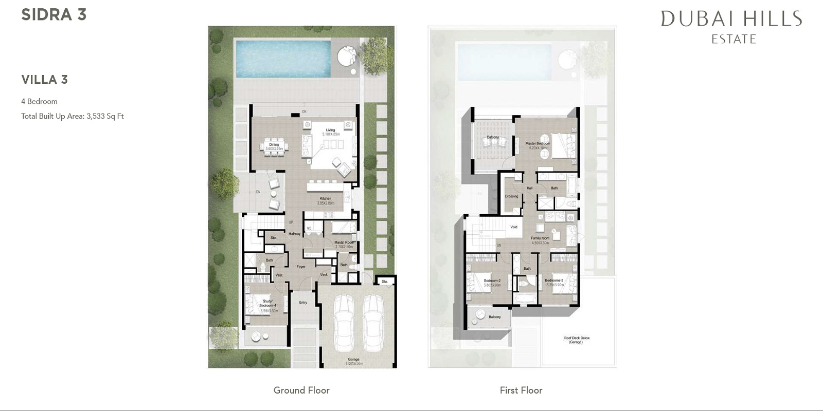 Emaar Sidra 3 4 Beds Layout