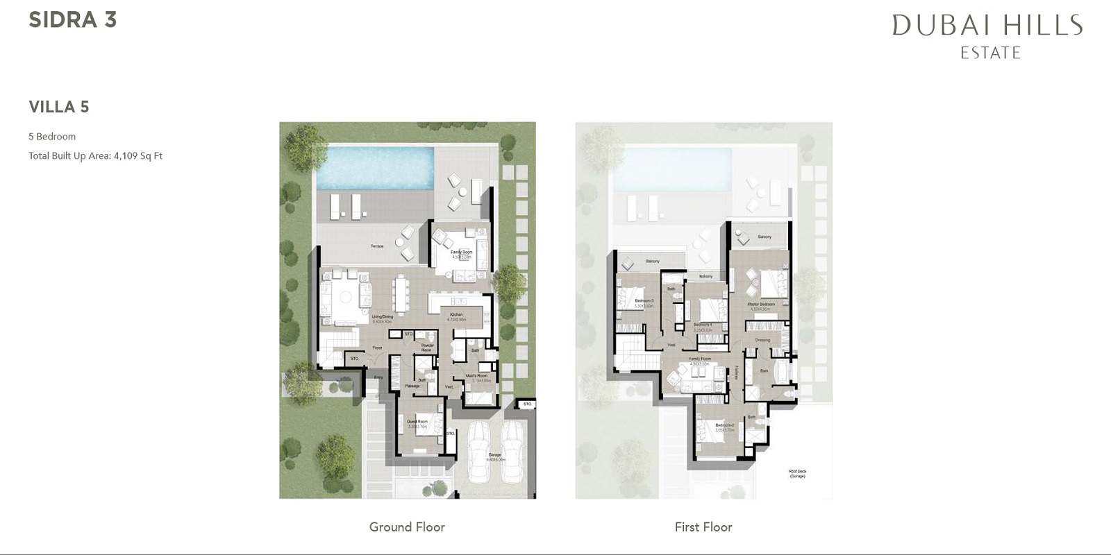 Emaar Sidra 3 5 Beds Layout