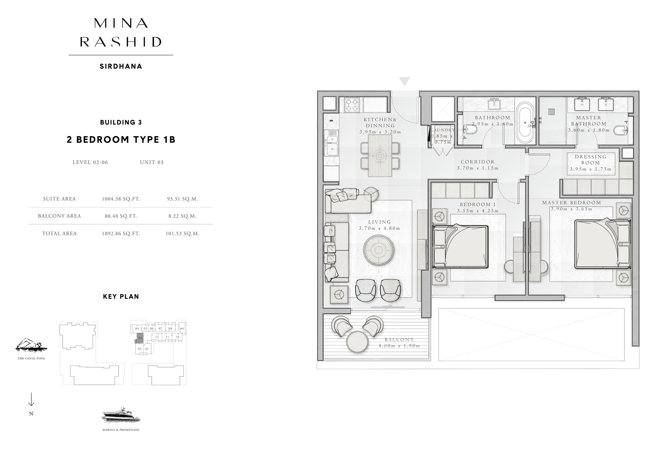 Emaar Sirdhana 2 Beds Layout
