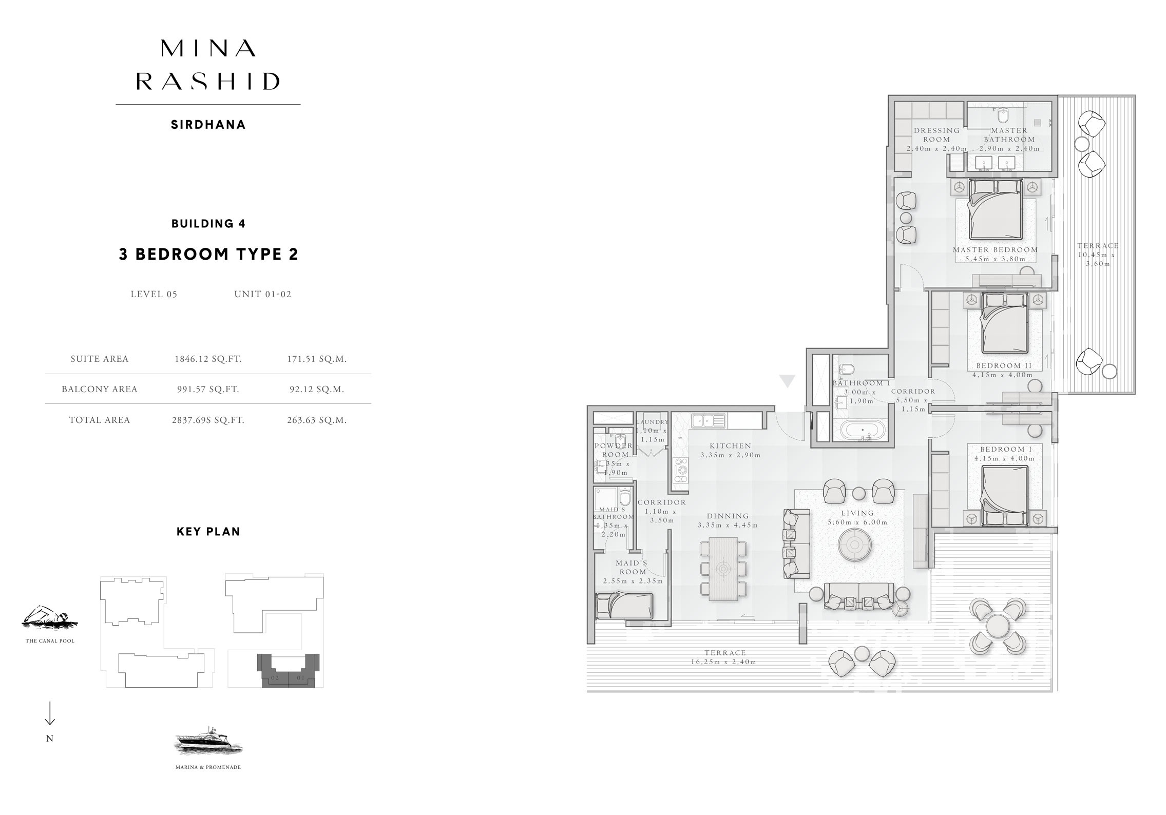 Emaar Sirdhana 3 Beds Layout
