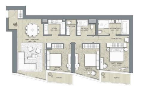 3 Beds 1391 Sq. Ft. Apartment in Emaar Standpoint Residences
