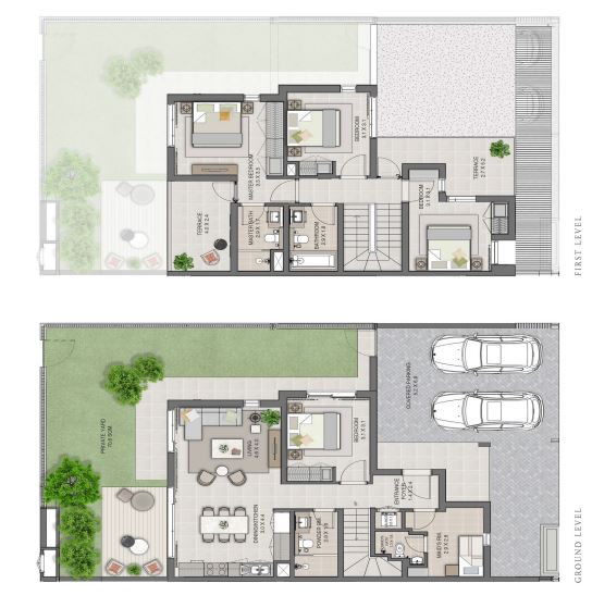 Emaar Sun 4 Beds Layout