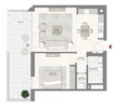 Emaar Sunset Creek Beach 1 Bed Layout