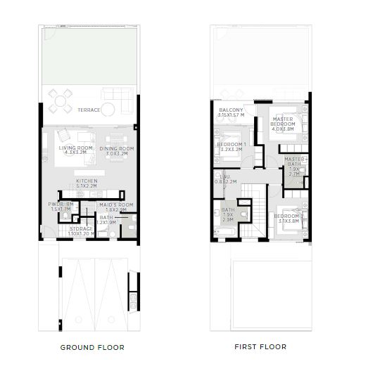 3 Beds 2100 Sq. Ft. Townhouse in Emaar Talia The Valley