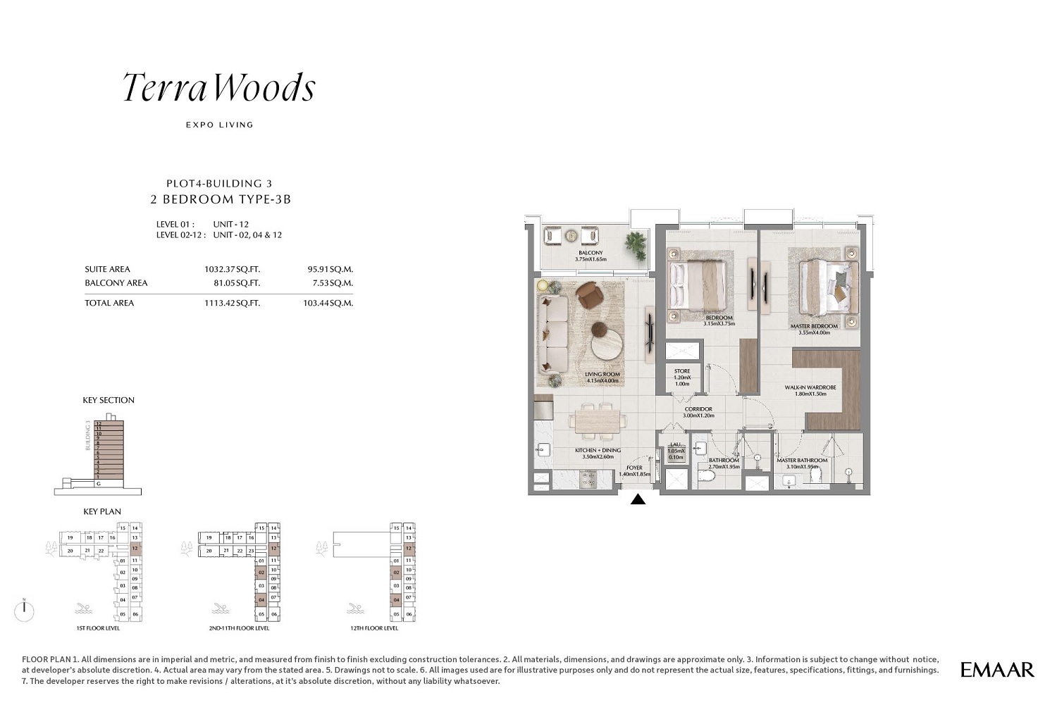 2 Beds 1113 Sq. Ft. Apartment in Emaar Terra Woods