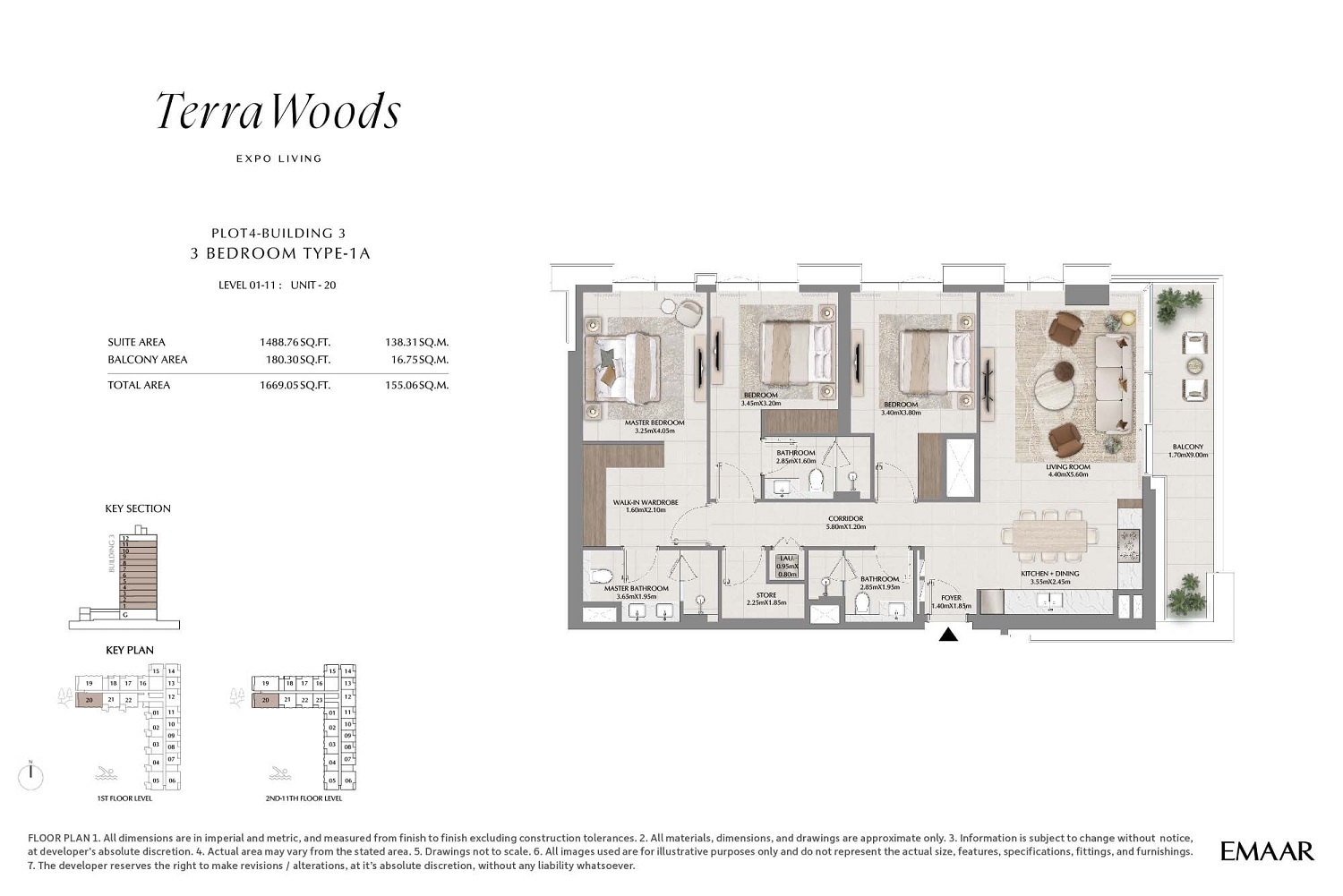 3 Beds 1669 Sq. Ft. Apartment in Emaar Terra Woods