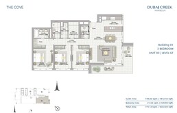 3 Beds 1842 Sq. Ft. Apartment in Emaar The Cove