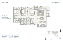 3 Beds 1846 Sq. Ft. Apartment in Emaar The Cove