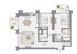 2 Beds 1242 Sq. Ft. Apartment in Emaar The Grand