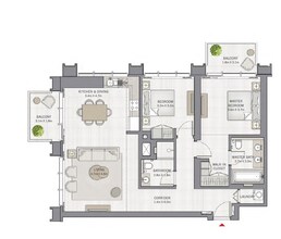 2 Beds 1244 Sq. Ft. Apartment in Emaar The Grand