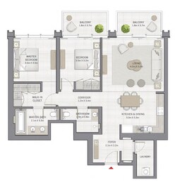 2 Beds 1328 Sq. Ft. Apartment in Emaar The Grand