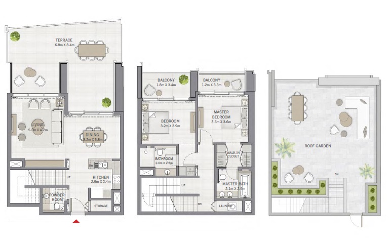 Emaar The Grand 2 Beds Layout