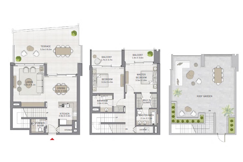 Emaar The Grand 2 Beds Layout