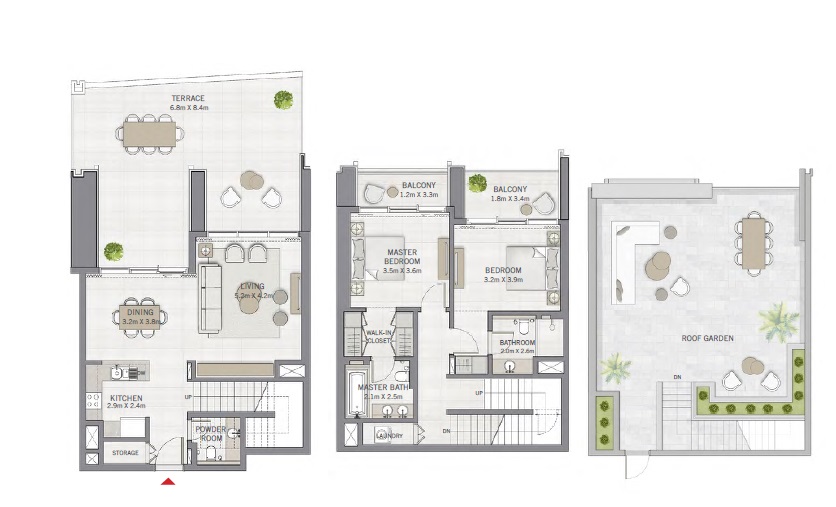 Emaar The Grand 2 Beds Layout