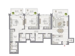3 Beds 1840 Sq. Ft. Apartment in Emaar The Grand