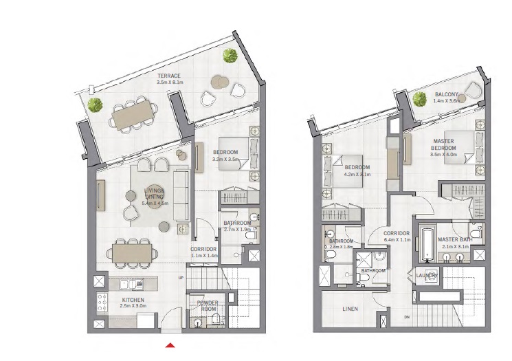 Emaar The Grand 3 Beds Layout