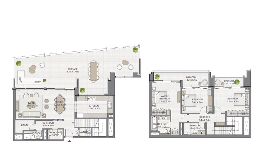 Emaar The Grand 3 Beds Layout