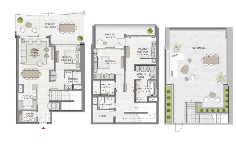 Emaar The Grand 3 Beds Layout