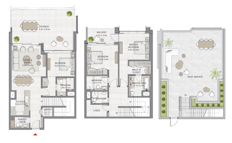Emaar The Grand 3 Beds Layout