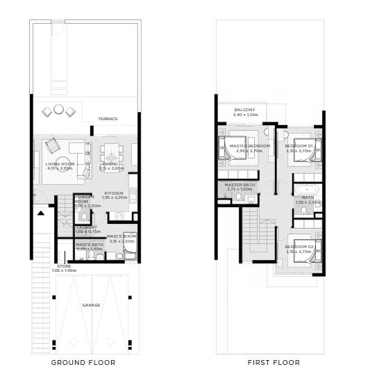3 Beds 1937 Sq. Ft. Townhouse in Emaar EDEN