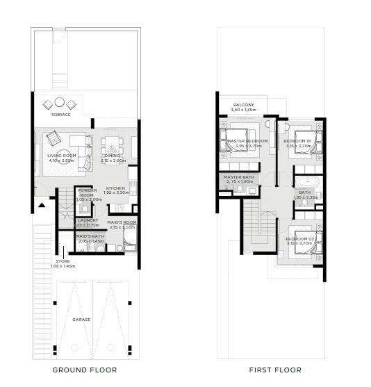 3 Beds 2038 Sq. Ft. Townhouse in Emaar EDEN