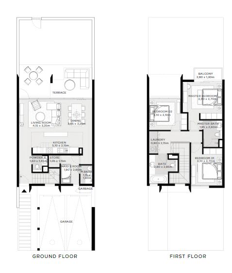 3 Beds 2087 Sq. Ft. Townhouse in Emaar EDEN