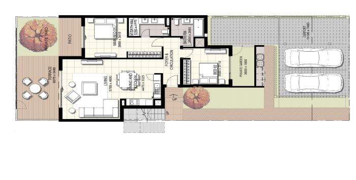 Emaar Urbana 3 2 Beds Layout