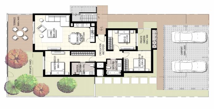 Emaar Urbana 3 3 Beds Layout