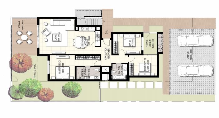 Emaar Urbana 3 3 Beds Layout