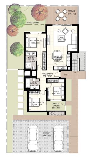 Emaar Urbana 3 Beds Layout