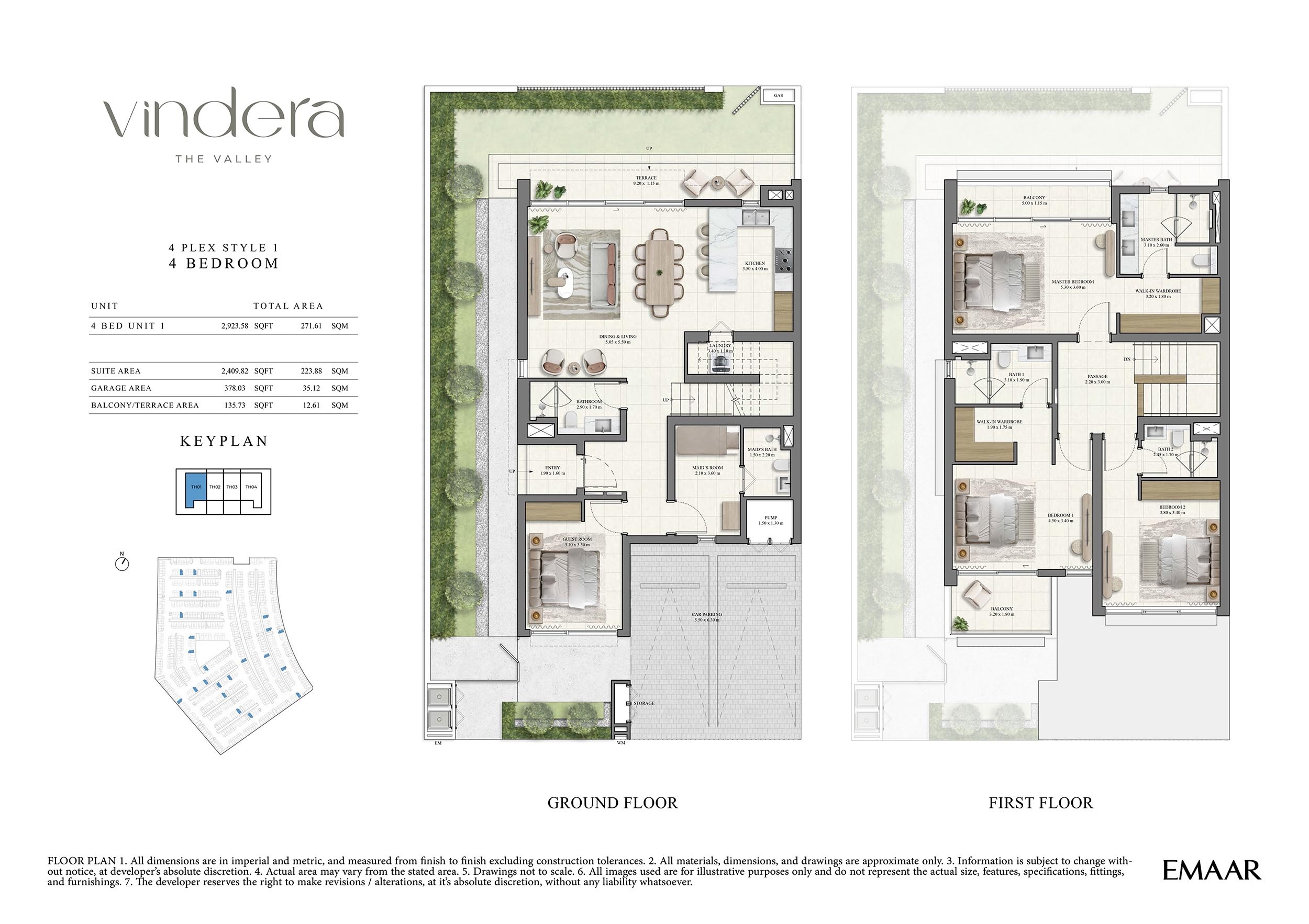 Emaar Vindera The Valley 4 Beds Layout