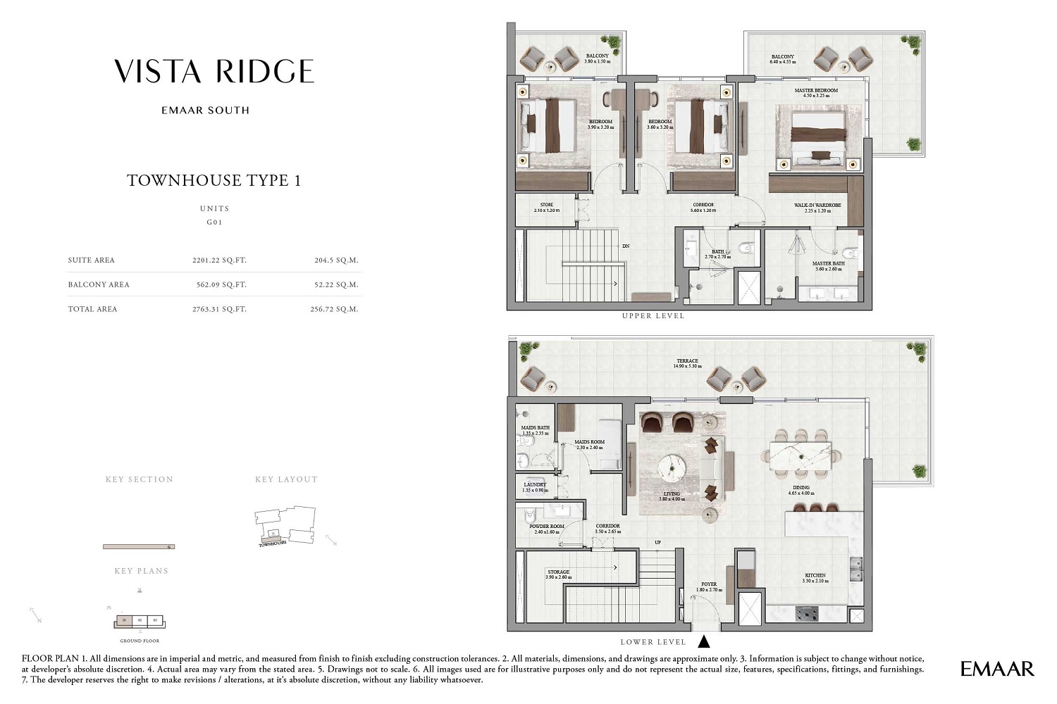 Emaar Vista Ridge 3 Beds Layout