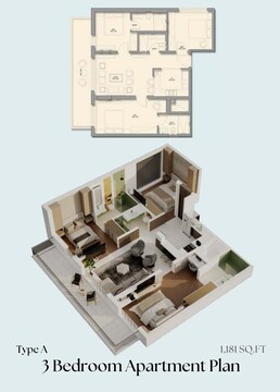 3 Beds 1583 Sq. Ft. Apartment in Emerald Vision Tower