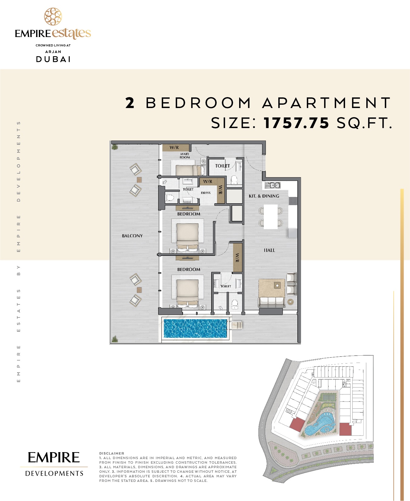 2 Beds 1758 Sq. Ft. Apartment in Empire Estate Apartments