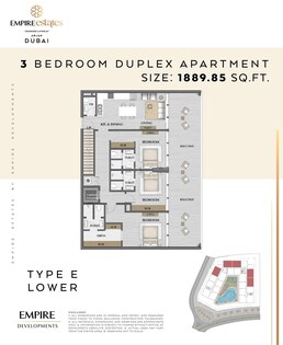 3 Beds 1890 Sq. Ft. Apartment in Empire Estate Apartments