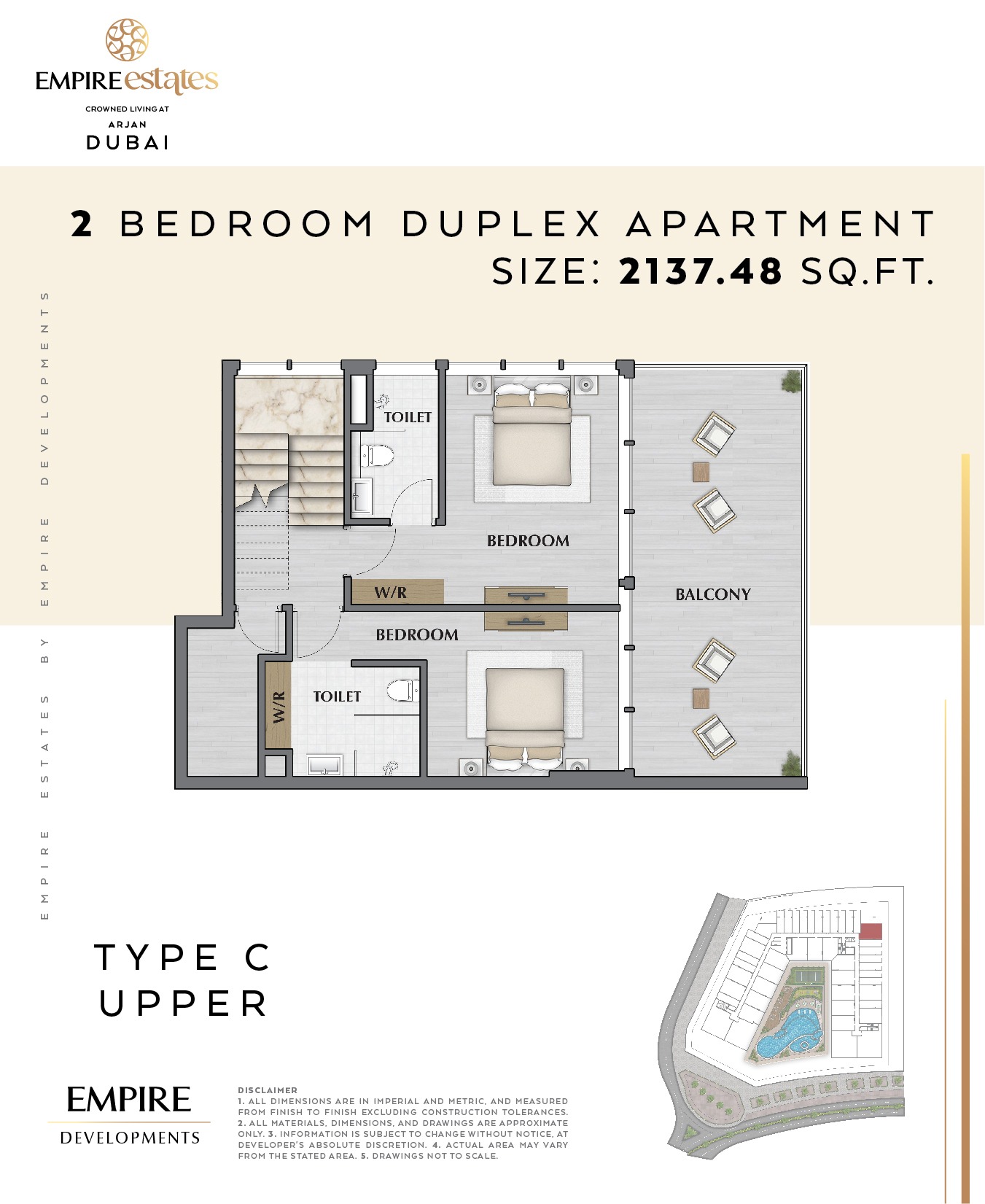 Empire Estates Arjan 2 Beds Layout