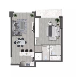 1 Bed 759 Sq. Ft. Apartment in EMS Brand Centro