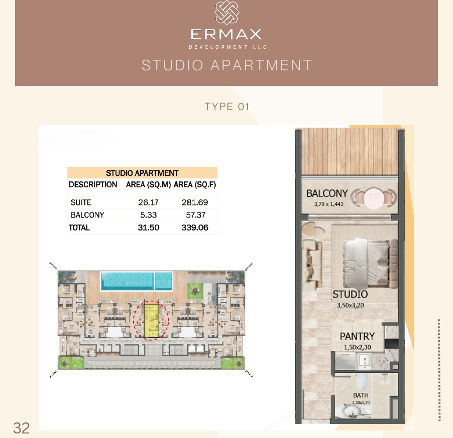 339 Sq. Ft. Studio in Ermax Lusin Residences