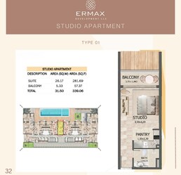 339 Sq. Ft. Studio in Ermax Lusin Residences
