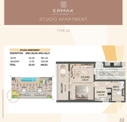 467 Sq. Ft. Studio in Ermax Lusin Residences