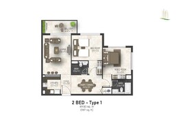 2 Beds 967 Sq. Ft. Apartment in Fakhruddin Maimoon Gardens