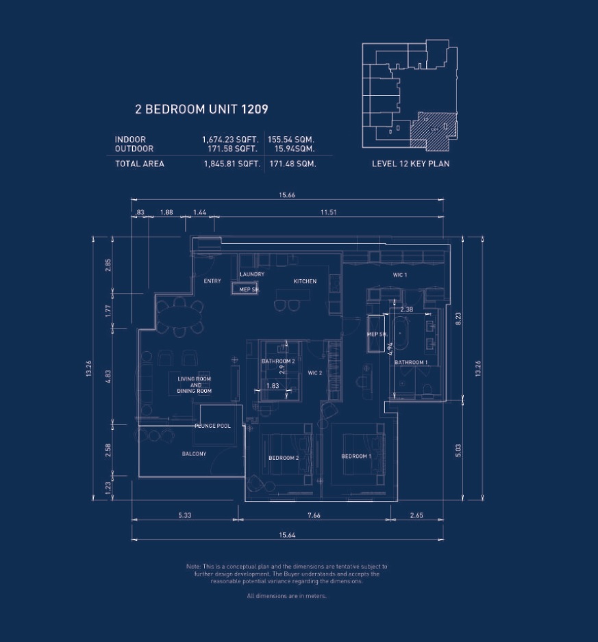 2 Beds 1846 Sq. Ft. Apartment in Five Luxe