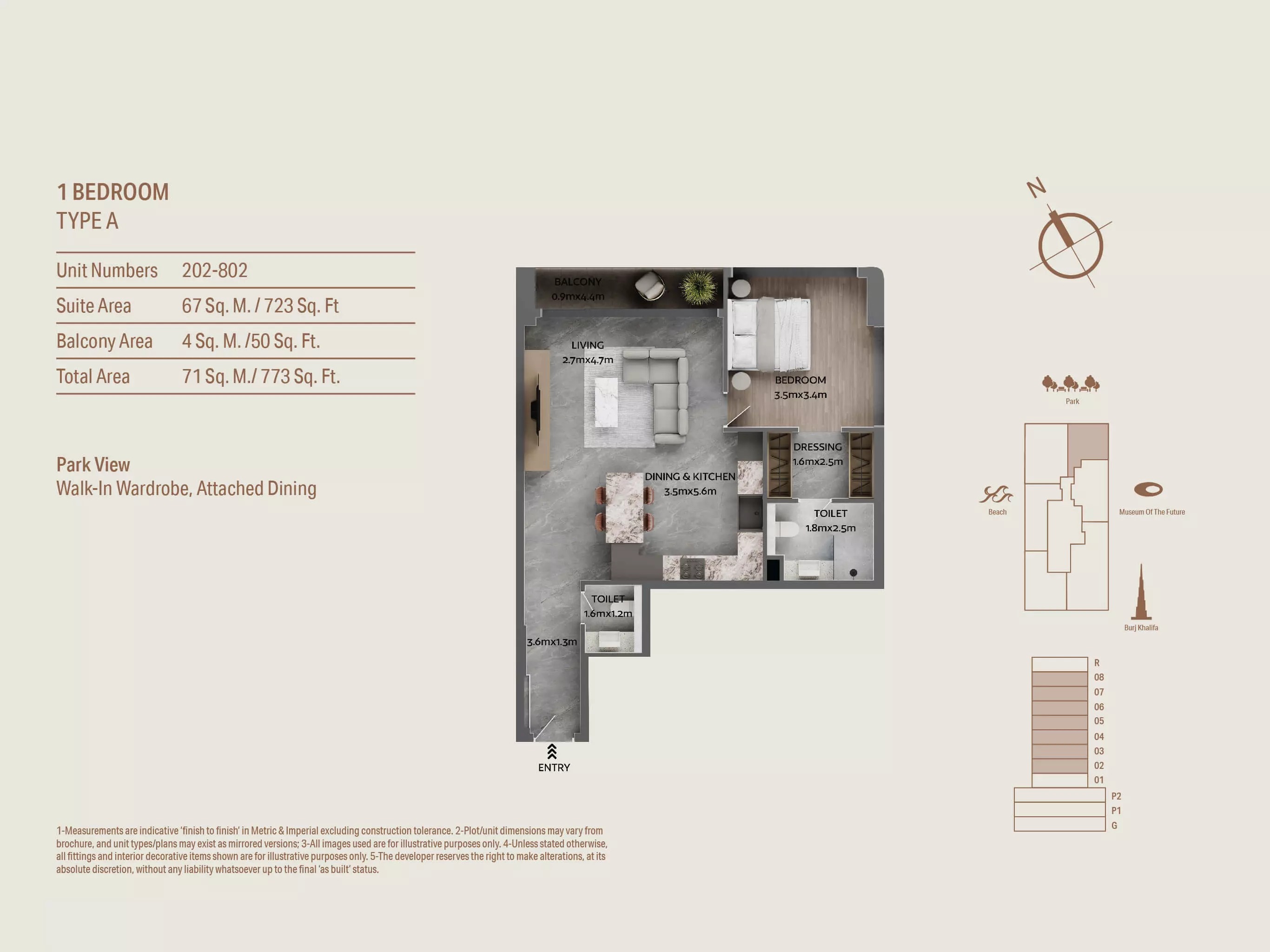 Galaxy Jardin Astral 1 Bed Layout