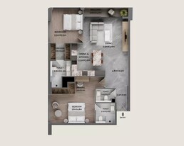2 Beds 1140 Sq. Ft. Apartment in Galaxy Jardin Astral