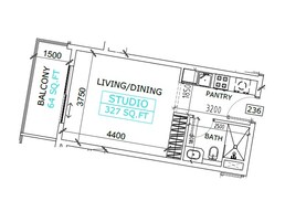 391 Sq. Ft. Studio in GFS Coventry Curves
