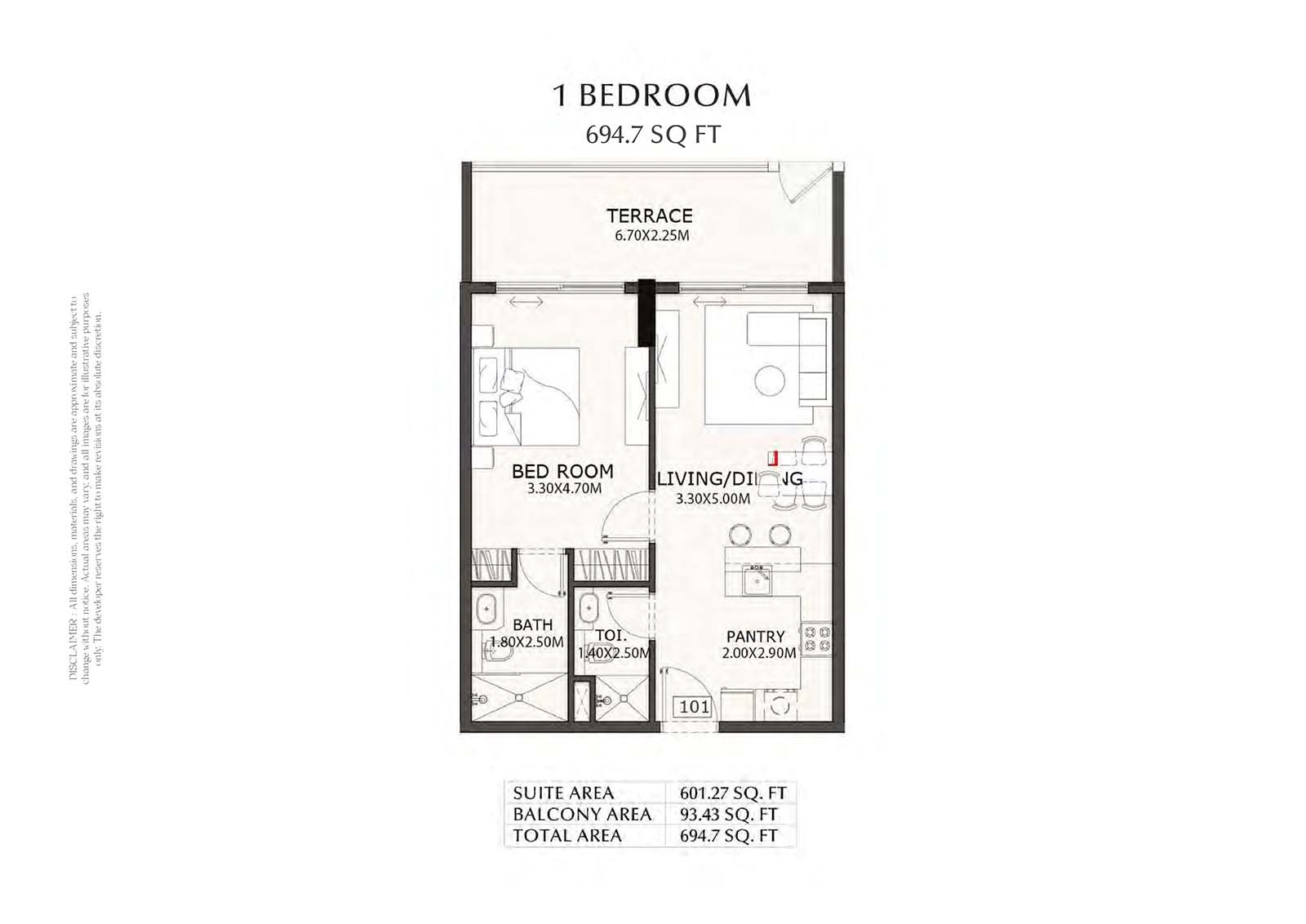 GFS Coventry Gardens 1 Bed Layout